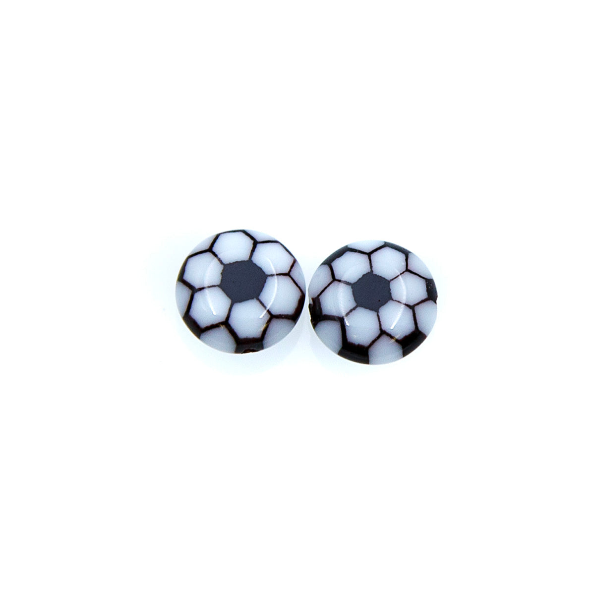 74AG109-2: Acrylic Coin Flower White/Black 10mm - 5PC