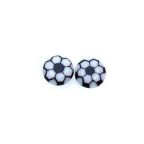 74AG109-2: Acrylic Coin Flower White/Black 10mm - 5PC