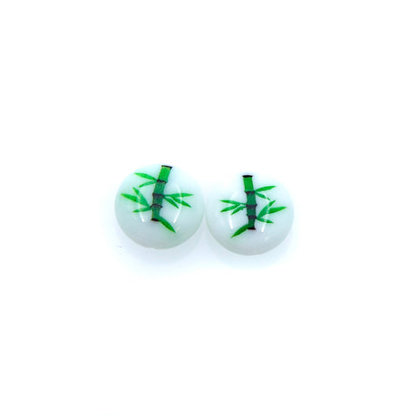 74AG112-3: Coin Bamboo Green/White 10mm - 5PC