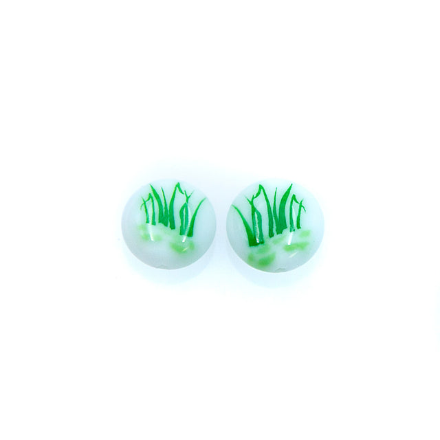 74AG112-4: Acrylic Coin Grass Green/White 10mm - 5PC