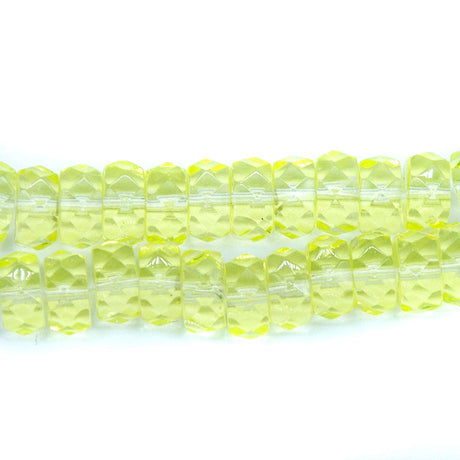 74FC222R: CZ Faceted Disc Trans Jonquil 8mm-25PC