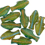 74FH5258: Preciosa Ornela Fish Yellow and Topaz 24mm 10 Pieces