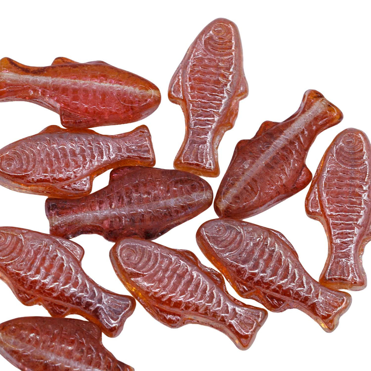 74FH535-A: CZ Fish Apricot AB 24mm