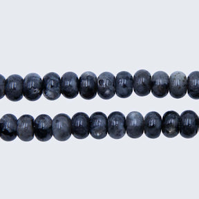 74ST456: 8mm Labradorite Rondelle Beads Dark 15.5"