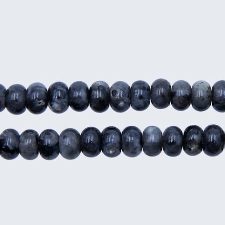 74ST456: 8mm Labradorite Rondelle Beads Dark 15.5"
