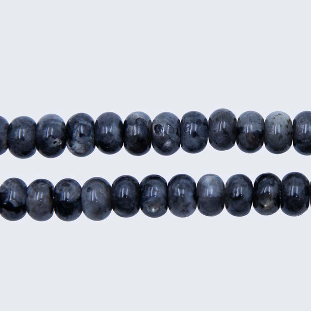 74ST456: 8mm Labradorite Rondelle Beads Dark 15.5"
