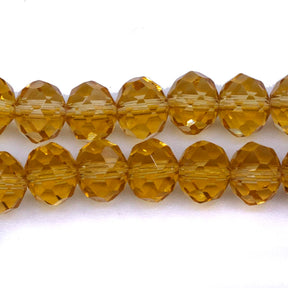 75CD225: Crystal Rondelle Sunflower AAA Grade 6X8MM 16" String