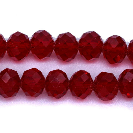 75CD244: Crystal Rondelle Siam AAA Grade 6X8MM 16" String