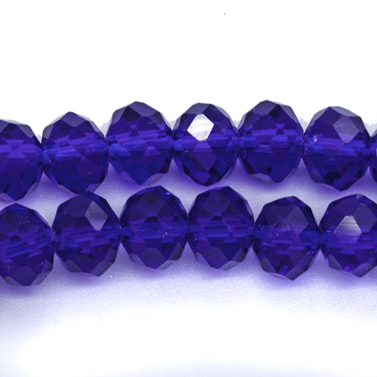 75CD276: Crystal Rondelle Dark Sapphire AAA Grade 6X8MM 16" String