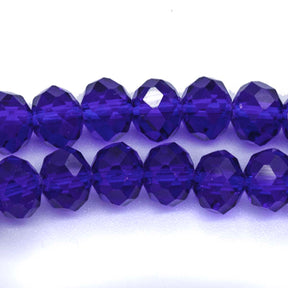 75CD276: Crystal Rondelle Dark Sapphire AAA Grade 6X8MM 16" String