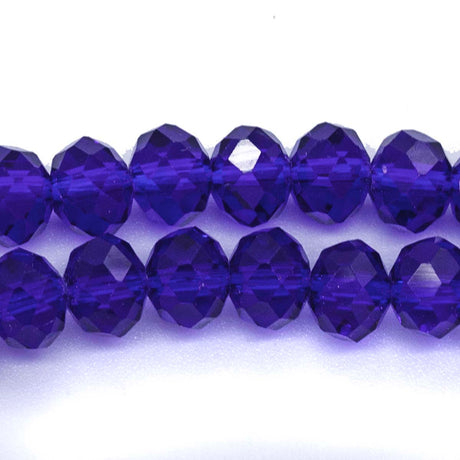 75CD276: Crystal Rondelle Dark Sapphire AAA Grade 6X8MM 16" String