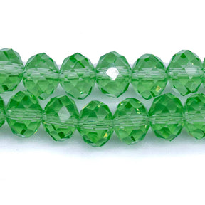 75CD281: Crystal Rondelle Spring Green AAA Grade 6X8MM 16" String