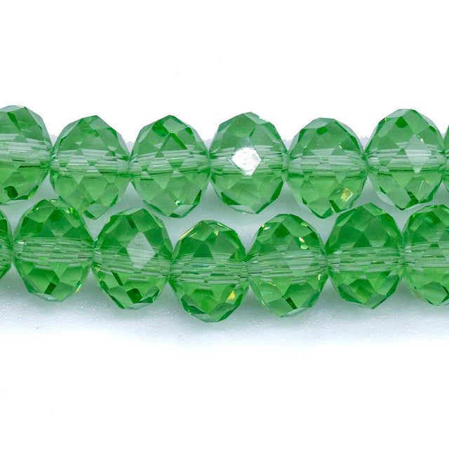 75CD281: Crystal Rondelle Spring Green AAA Grade 6X8MM 16" String