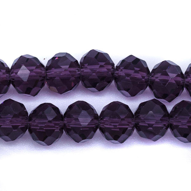 75CD297-D: Crystal Rondelle Dark Tanzanite 6x8mm 1 String