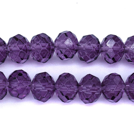 75CD297:  Crystal Faceted Rondell Tanzanite 6x8mm - 1 String