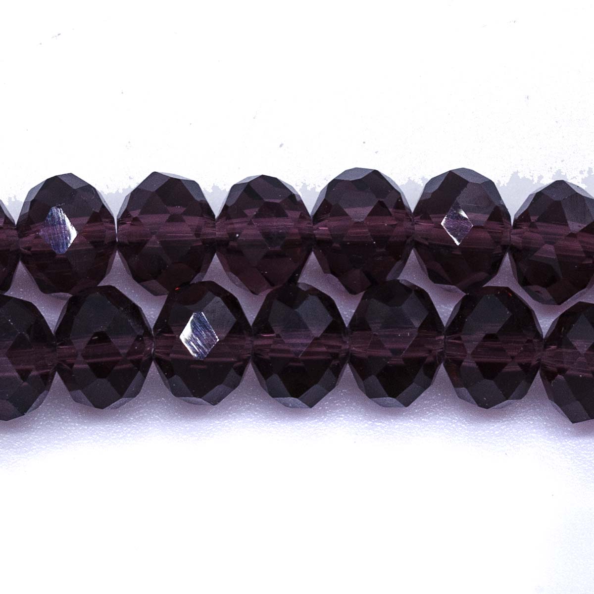 75CD298: Crystal Rondelle Amethyst AAA Grade 6X8MM 16" String