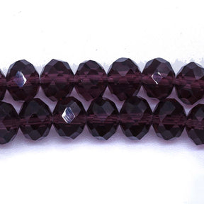 75CD298: Crystal Rondelle Amethyst AAA Grade 6X8MM 16" String