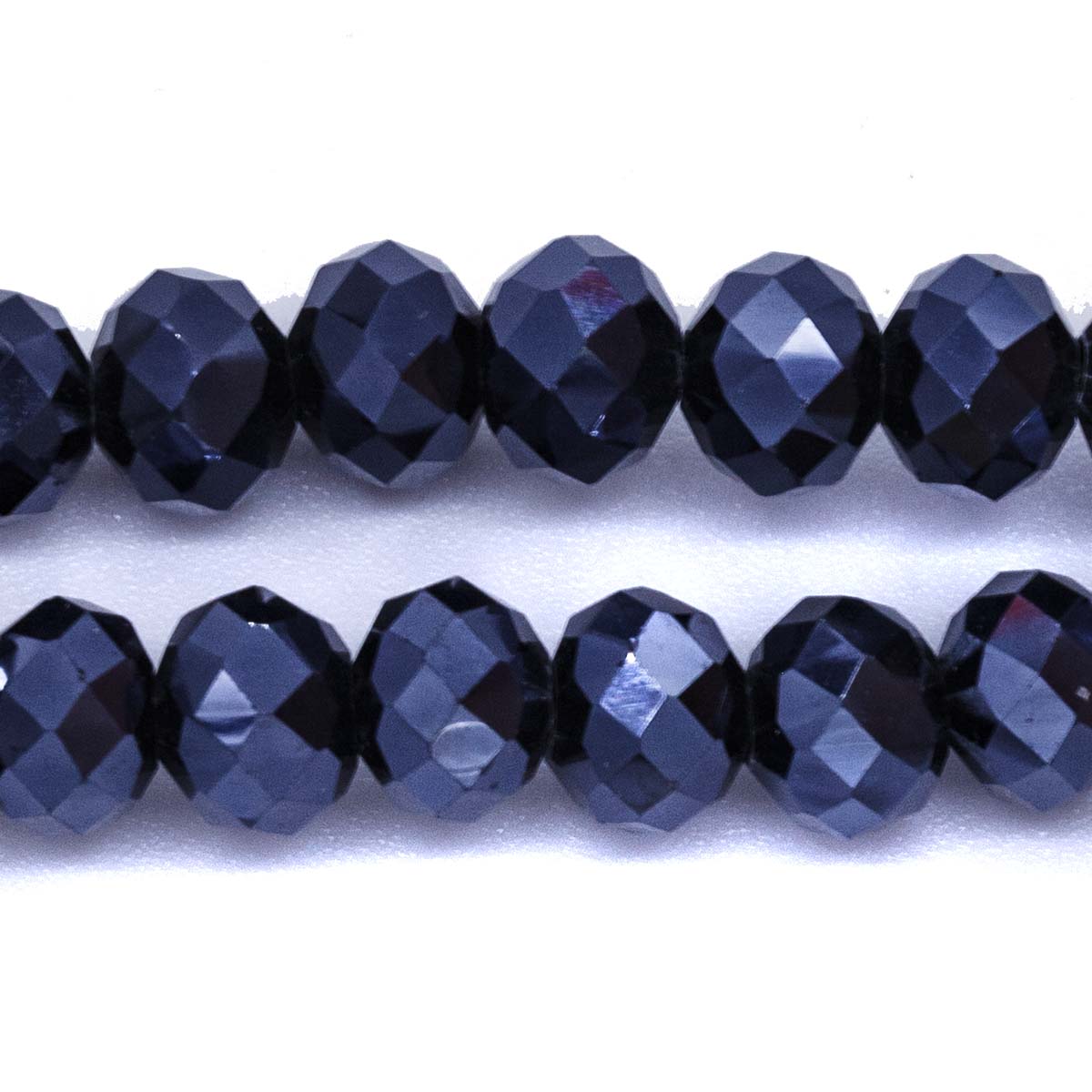 75CD309: Crystal Round Rondelle Gunmetal 6x8mm 65