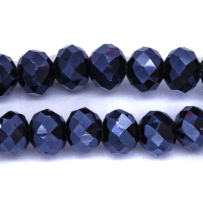 75CD309: Crystal Round Rondelle Gunmetal 6x8mm 65
