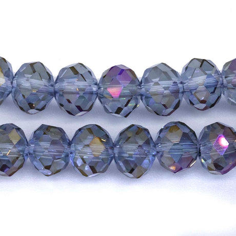 75CD505: Crystal Rondelle Grey Aurora Borealis Finish AAA Grade 6X8MM 16" String