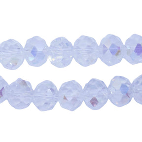 75CD512: Crystal Faceted Rondelle Crystal Aurora Borealis Finish 6x8mm 1 String