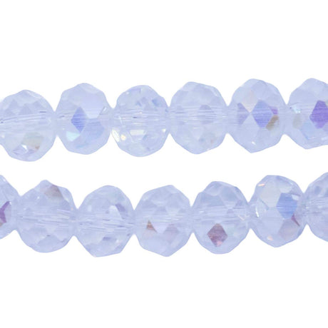 75CD512: Crystal Faceted Rondelle Crystal Aurora Borealis Finish 6x8mm 1 String