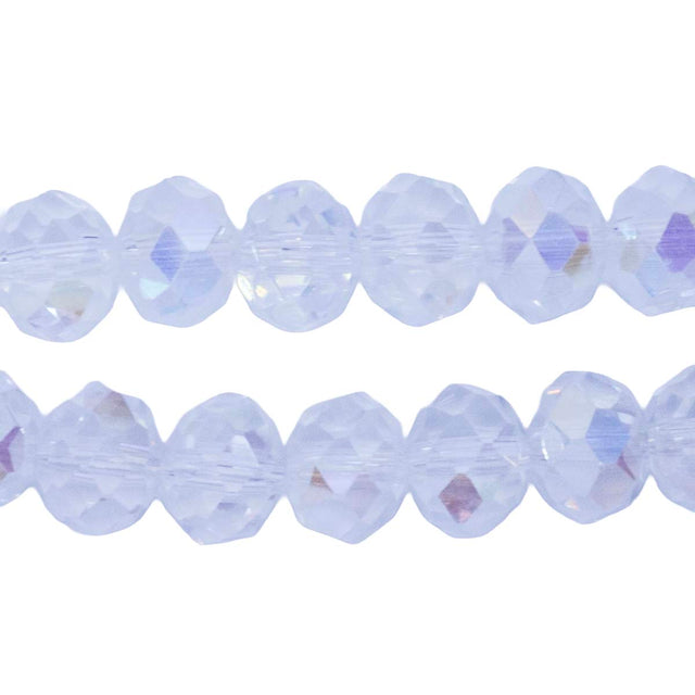 75CD512: Crystal Faceted Rondelle Crystal Aurora Borealis Finish 6x8mm 1 String