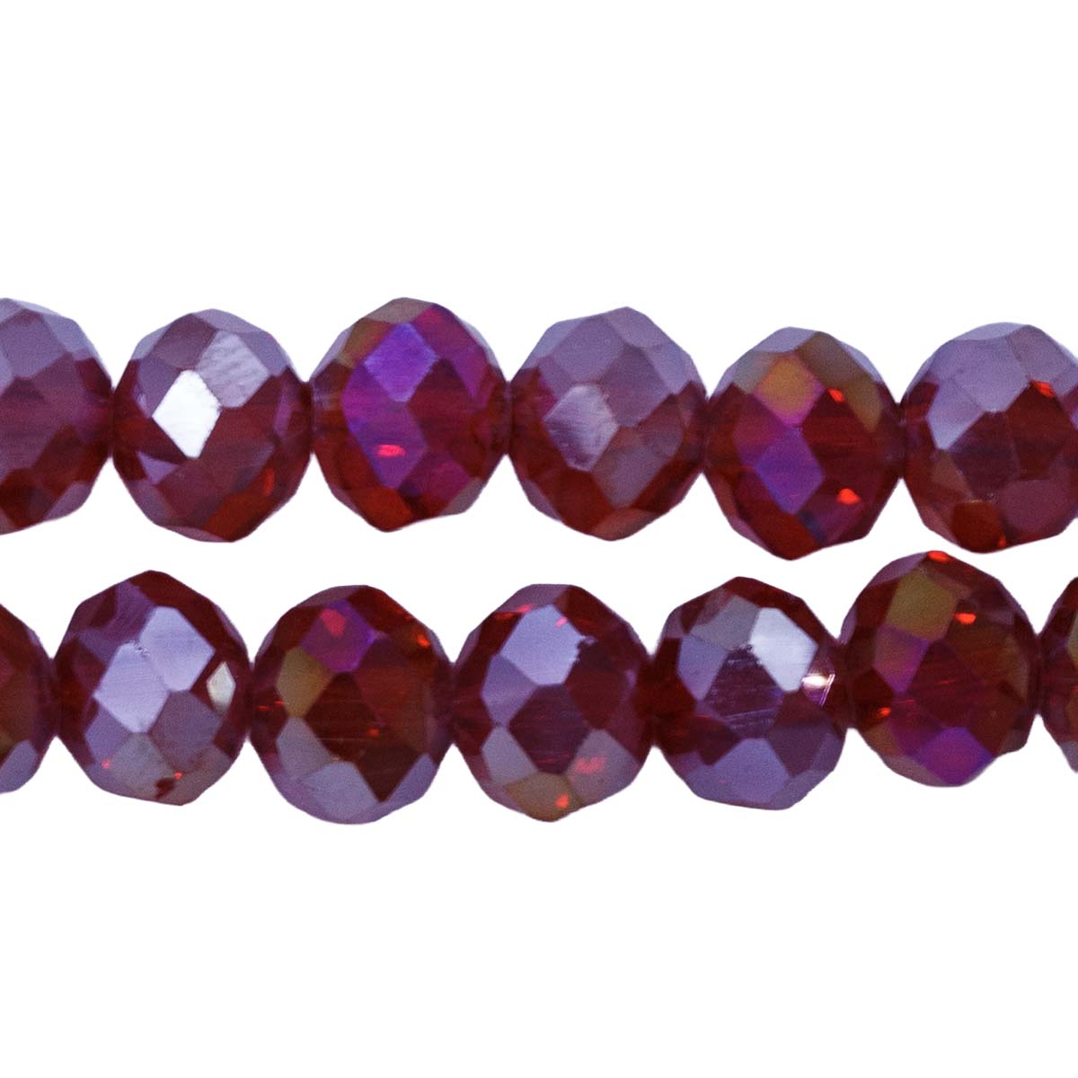 75CD544: Crystal Rondelle Siam Aurora Borealis Finish AAA Grade 6X8MM 16" String