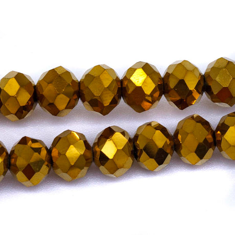 75CD856: Crystal Round Rondelle Bronze 6x8mm - 1 String