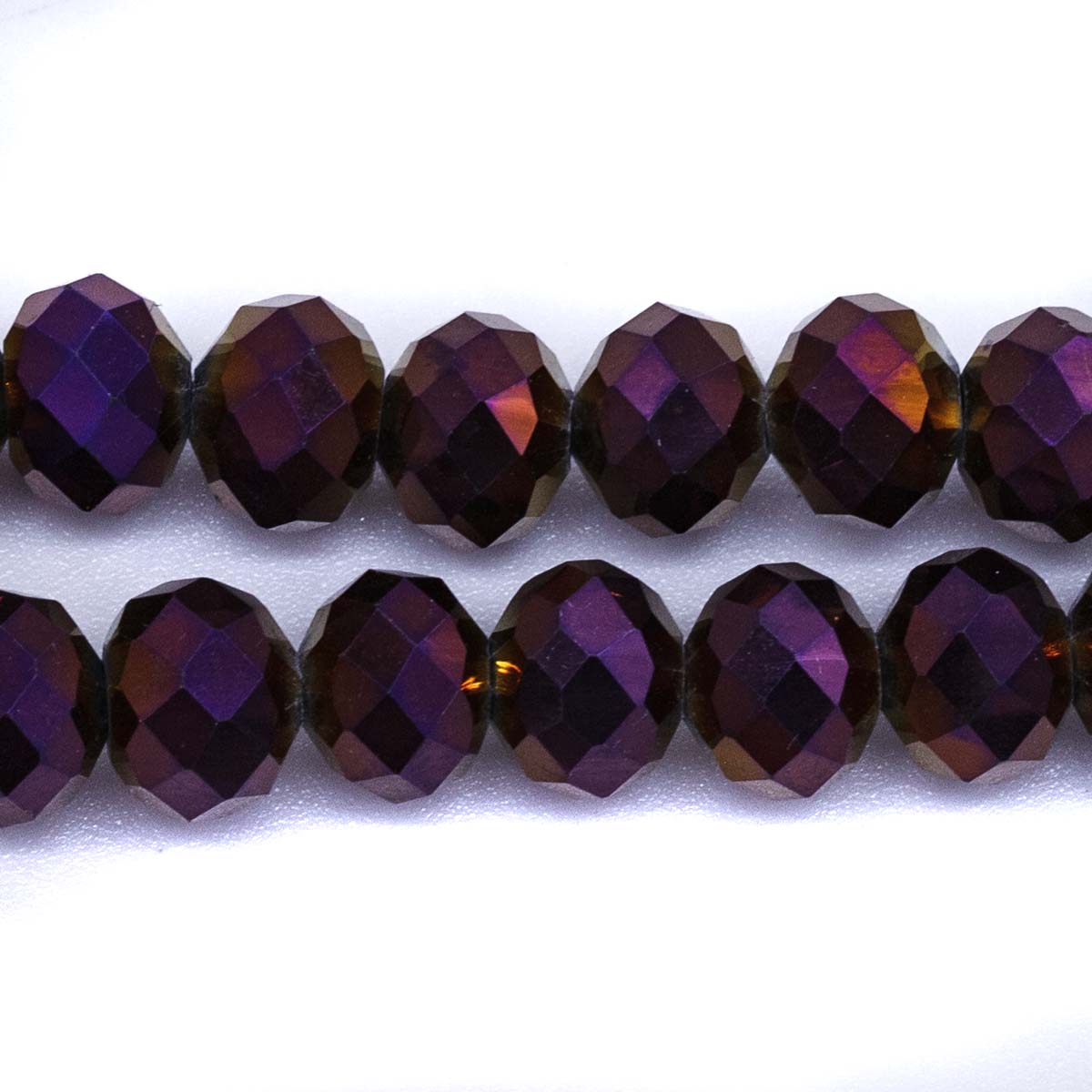 75CD899: Crystal Round Rondelle Metallic Purple 6x8mm 70