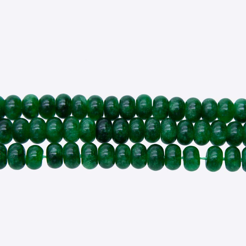 76ST406: Dyed Green Jade Rondelle 8mm - 15" STR
