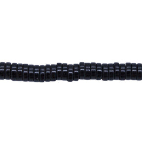76ST612-BK: Magnesite Heishi Beads Black 6mm 15.5"
