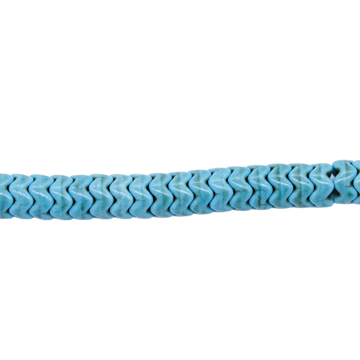 76ST612-BW: Magnesite Wavy Heishi Beads Blue 6mm 15.5"