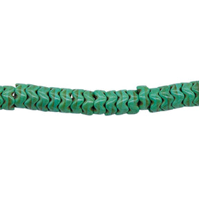 76ST612-GW: Magnesite Wavy Heishi Beads Green 6mm 15.5"