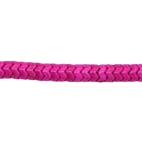 76ST612-PW: Magnesite Wavy Heishi Beads Pink 6mm 15.5"
