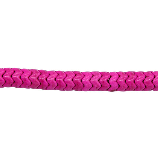 76ST612-PW: Magnesite Wavy Heishi Beads Pink 6mm 15.5"