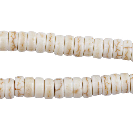 76ST612-W: Magnesite Heishi Beads White 6mm 15.5"