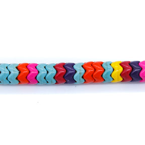 76ST612-XW: Magnesite Heishi Wave Beads Mix 6mm 15.5"