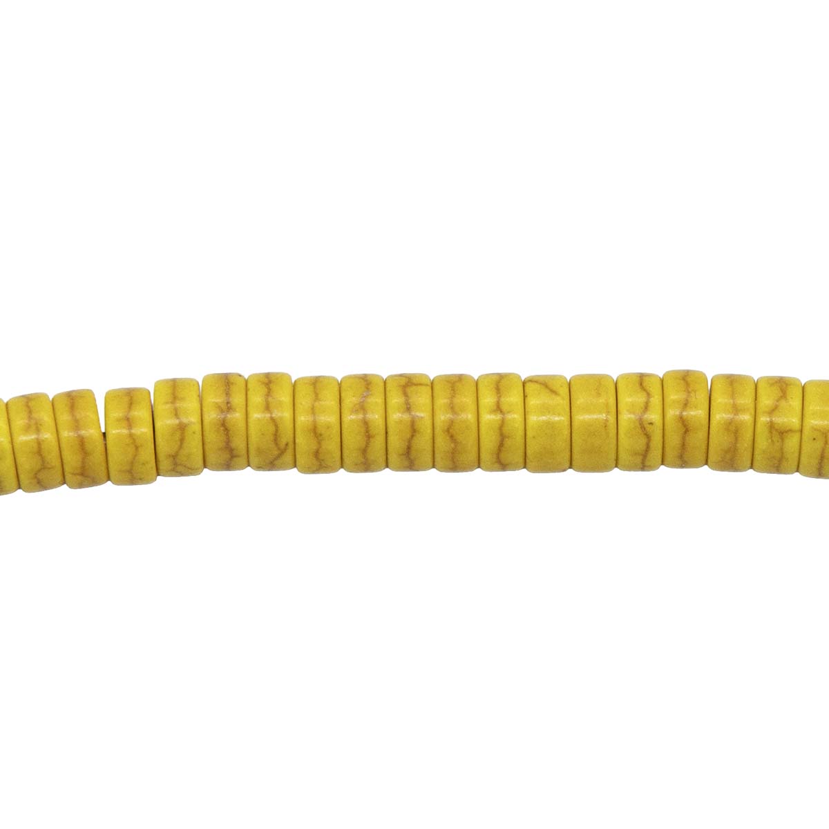 76ST612-Y: Magnesite Heishi Beads Yellow 6mm 15.5"