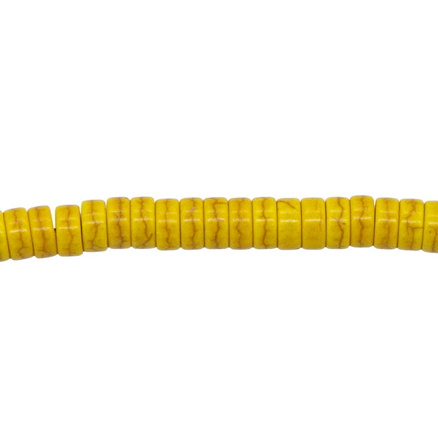 76ST612-Y: Magnesite Heishi Beads Yellow 6mm 15.5"