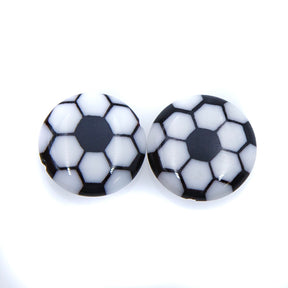 77AG109-2: Acrylic Coin Flower White/Black 16mm - 3PC