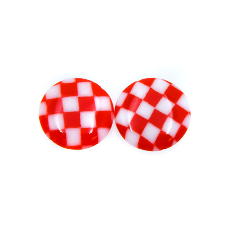 77AG112-1: Coin Checkerboard White/Red 16mm - 3PC