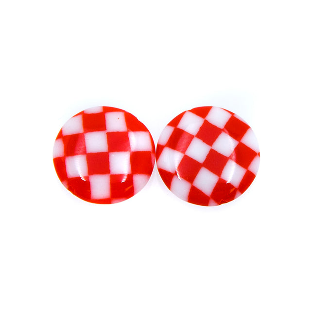 77AG112-1: Coin Checkerboard White/Red 16mm - 3PC