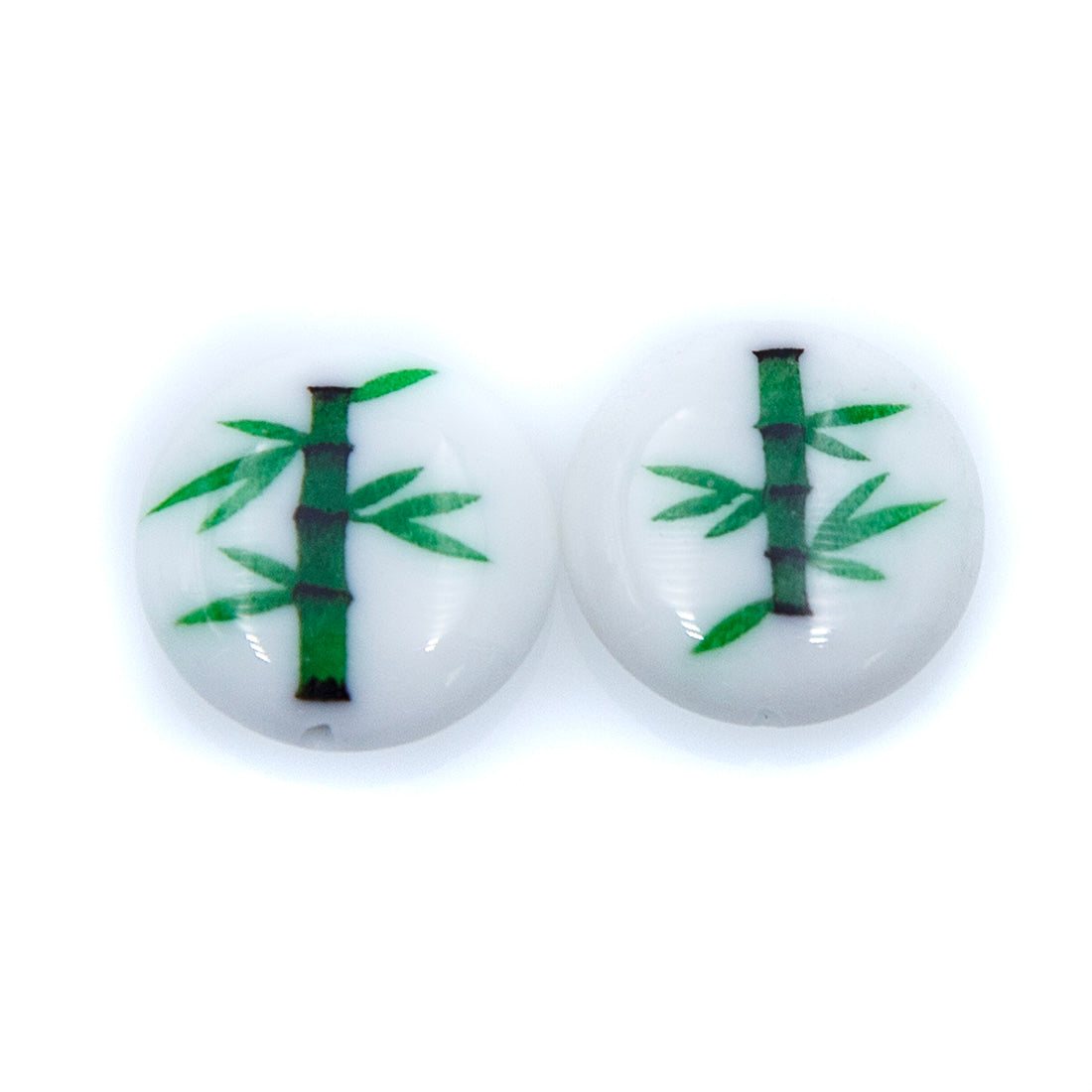 77AG112-3: Coin Bamboo Green/White 16mm - 3PC