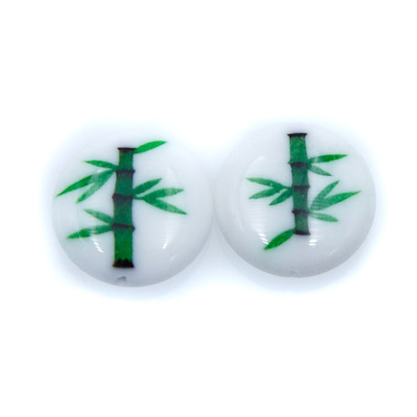 77AG112-3: Coin Bamboo Green/White 16mm - 3PC