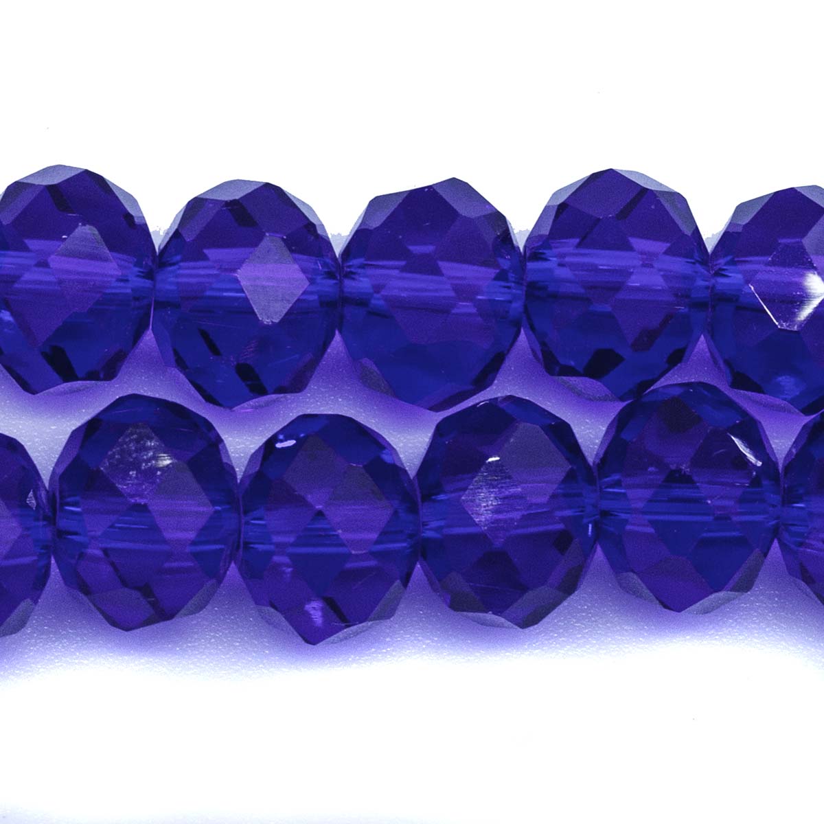 77CD278: Cut Crystal Round Rondelle Cobalt 8x10mm 1 String