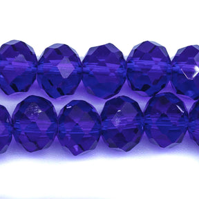 77CD278: Cut Crystal Round Rondelle Cobalt 8x10mm 1 String