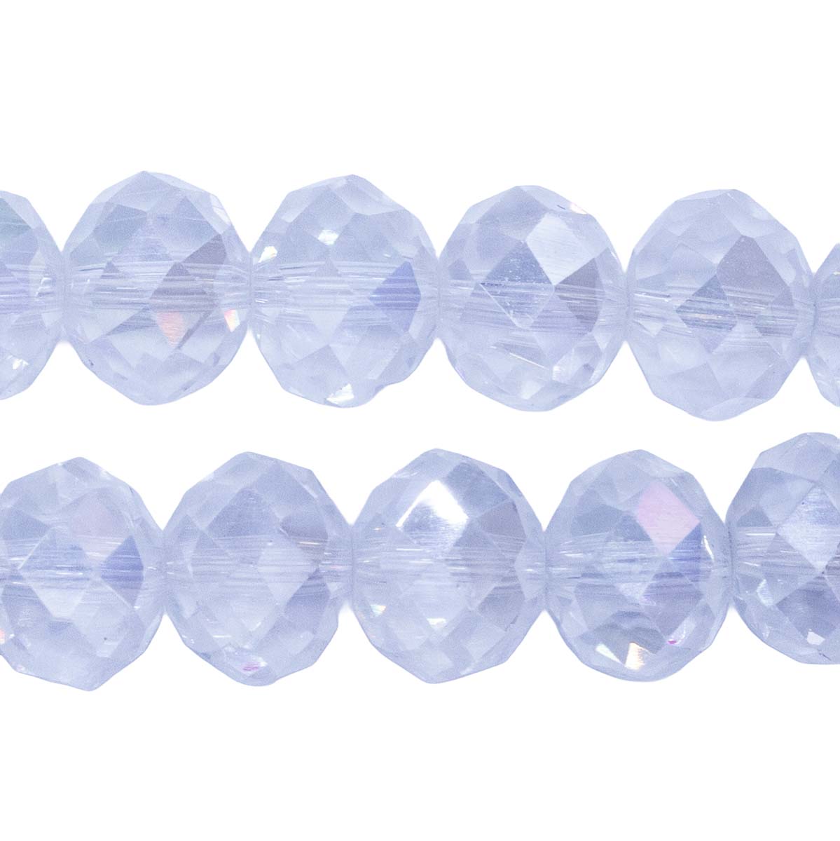 77CD513: Crystal Round Rondelle Crystal Aurora Borealis Finish 8x10mm 50
