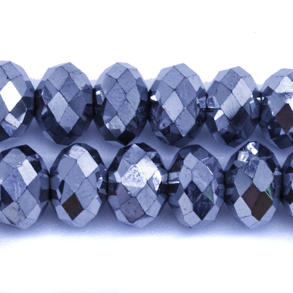 77CD815: Crystal Round Rondelle Silver 8x10mm 50