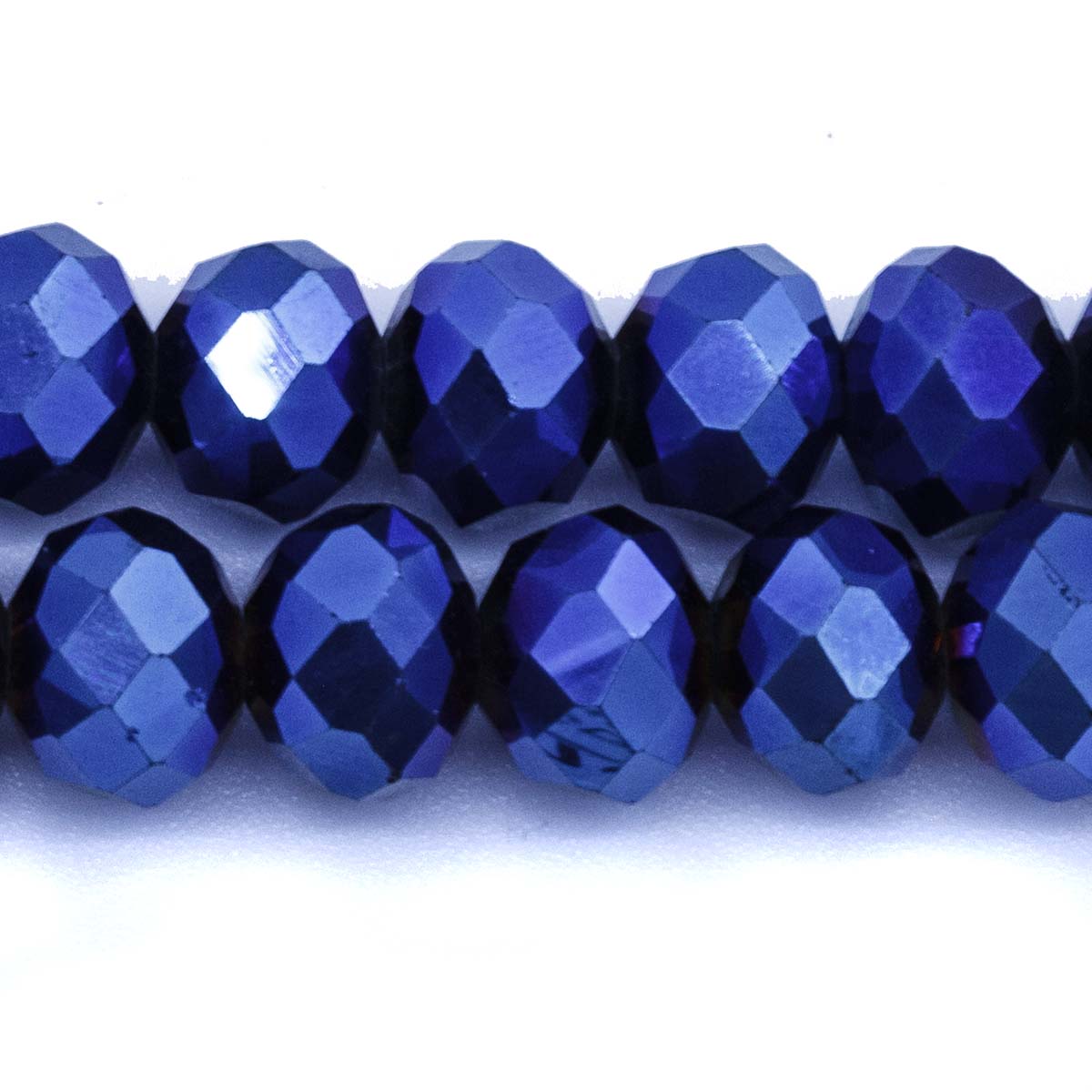 77CD878: Crystal Round Rondelle Metallic Blue 8x10mm 50